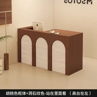 弧形接待櫃檯 服裝店收銀台複古風吧台美容院簡易接待台女裝店鋪前台輕奢高級感