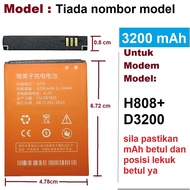 MIFI BATERI Battery D3200 H808+ 3200MAH POCKET MODEM PORTABLE WIFI 3200MAH 4G 5G HOTSPOT MOBILE