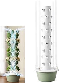 Hydroponics Growing Tower System, 20/28/36 Pods Vertical Smart Garden Planter, Aquaponics Growing Kit, Aeroponics Indoor Fruits and Vegetables with Hydrating Pump, Adapter (Size : 9 layers 36 holes)