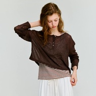 depound Skashi Henley Crop Knit | Casual Summer Crop Knit Top
