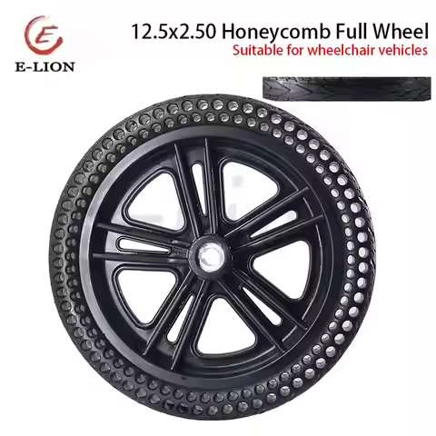 12 inch electric wheelchair rear wheel set 12.5x2.50/62-203 honeycomb solid tire assembly power keyw