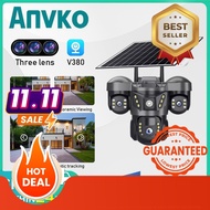 Anvko WIFI 4G SIM Card 12MP 6K V380 Pro 3 Lenses 3 Screens CCTV Solar Outdoor CCTV Camera VTS29