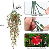 Pokok Hiasan Dalam Rumah -Hanging Artificial Plant Eucalyptus Tea Flowers Vine Decoration Outdoor Ga