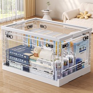 Book Storage Book Box Transparent Storage Box Student Book Classroom Dormitory Storage Box Foldable 