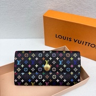Louis Vuitton LV x TM 村上隆 黑三彩 Monogram Multicolor 長夾