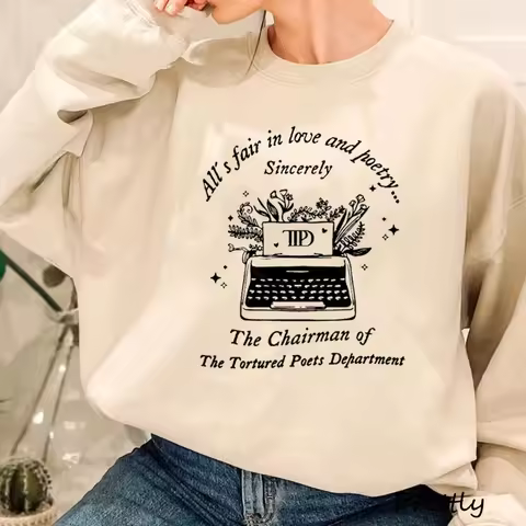 All’S Fair in Love and Poetry Sweatshirt The Tortured Poets Department Sweat Hoodies Love Poetry Pul