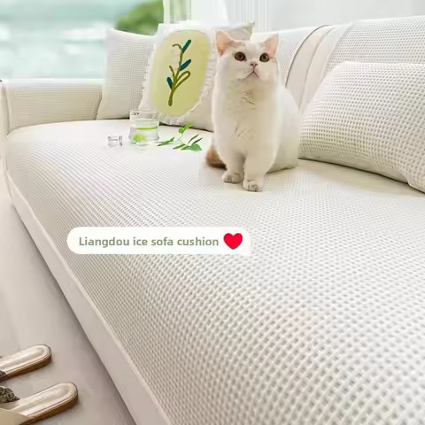 1PC Ice Silk Sofa Pad 3people for Living Room Summer Cooling Sofa Seat Cover Non-slip Breathable Pet