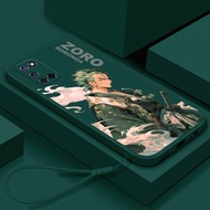 Casing OPPO A71 A74 A76 A77 A78 A83 A92 A94 A95 A96 Cartoon Anime one piece Zoro Comic Phone Case Straight edge Shockproof Soft Silicone Cover