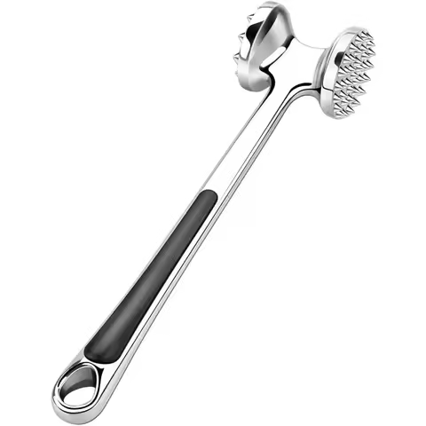 Profession Meat Hammer Portable Loose Tool Meat Tenderizer Needle Dual-Sided Meat Mallet with Rubber