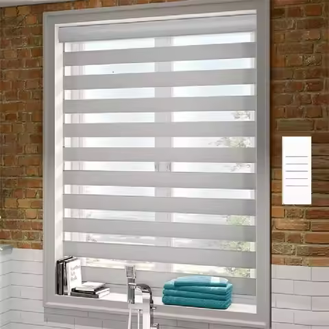 Motorized Zebra Roller Blinds, Electric Zebra Shades,Blackout Curtain, Customize KBL8-250203