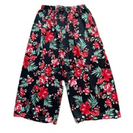 Celana Pendek KULOT 7/8 Santai Harian Rumahan Wanita l Bahan Waffle Premium Tebal Motif Bunga