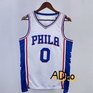 Men's Philadelphia 76ers Tyrese Maxey Basketball Jersey # 0 White Association Edition Jersey