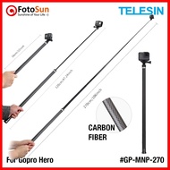 Telesin 270cm (Versi2) Carbon Fiber Super Long selfie stick with drone effect for Gopro, Akaso, SJCA