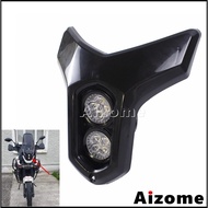 AI Universal Dirt Bike Motorcycle Black Dual Headlamp Motocross Enduro LED Headlight Fairing For Yam