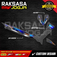 Striping fiz r transparent uv white sticker racing yamaha fizr force1 poswan f1zr ZK-9