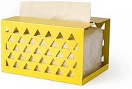 Hollow Iron Tissue Holders Cases Boxes Containers For Napkins Home Car Towel Napkin Papers Bag Holder (Color : Yellow, Size : 15 * 10.8 * 9.8cm)