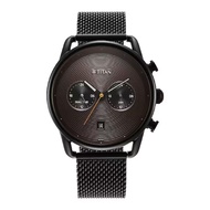 Titan Retro Black Dial Black Stainless Steel Mesh Strap Watch 1860NM01