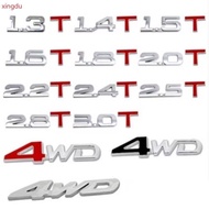 Automobile displacement standard 1.4T1.8T2.0T3.0T metal displacement sticker modified displacement t