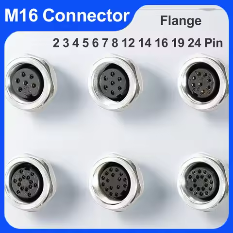 5/10/20 Sets M16 Aviation Plug Flange Waterproof Female Head C09/J09 Sensor Connector 2/3/4/5/6/7/8/