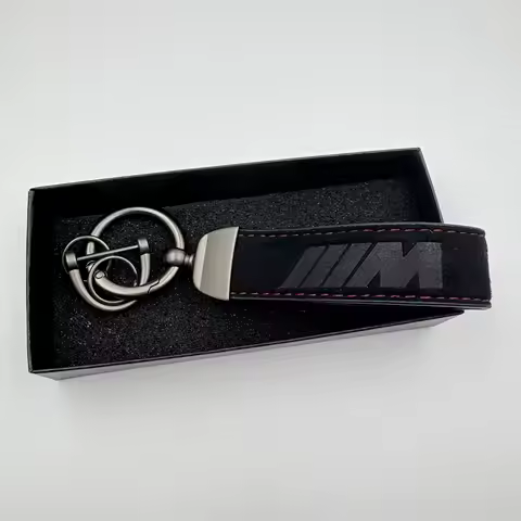 Suede Leather Keychain Key Rings with bmw M 3D logo For BMW M E46 E90 E60 F30 F10 E39 F20 E36 E87 M3