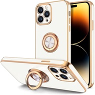 Hythonfor14ProwithRingSt[360°RotatableRingMagneticKickst][SupportCarMount]PlatedGoldEdgeStTPULuurySh