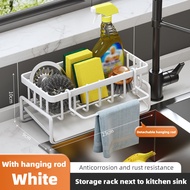 Kitchen Countertop Organizer Sink Sponge Towel Draining Rack Detergent Storage Multifunctional Bathr