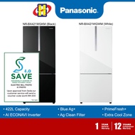 (Save 4.0) Panasonic Refrigerator (422L) ECONAVI Inverter Prime Fresh+ 2-Door Fridge NR-BX421WGKM / NR-BX421WGWM