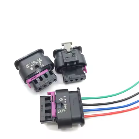 4-hole 4pin Fuel Injector Intake Pressure Sensor Plug Connector With Pigtail For VW AUDI A4 A6L Golf