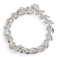 全新 △ TIFFANY&Co. Tiffany Forge 中型鏈節手鍊 AG925 高拋光銀 重量 35.6 克 女士