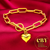 Emas Bangkok Emas Korea 24K Bracelet Ring Gold Plated Rantai Gelang Tangan &amp; Cincin Emas Sadur Perempuan emas 916 J