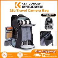 K&F CONCEPT 25L Camera Backpack Beg Kamera Multifungsi Waterproof DSLR Camera Bag Travel Photography