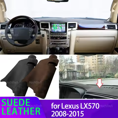 For Lexus J200 LX570 2008-2015 Liner Anti-Slip Mat Anti-UV Suede Leather Dashboard Cover Pad Sunshad