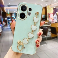 For VIVO S30 Pro mini Love Heart Bracelet Chain Soft Phone Case For VIVO S30 S30Pro mini Plating Sil