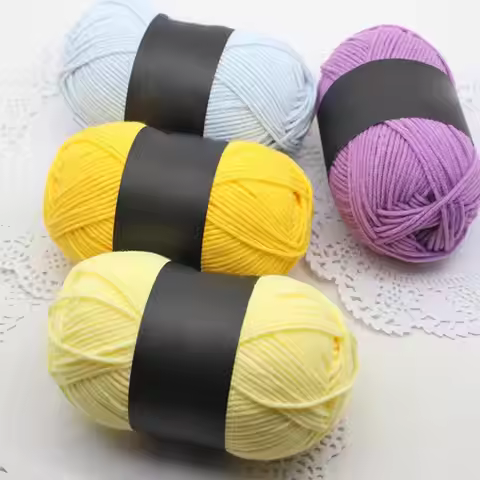 4Ply Milk Cotton Crochet Knitted Yarn Knitting Wool Yarn Professional Ultra Soft Needlework Crochet 