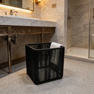 bakul baju kotor bakul baju High-End Chain Hotel Same Style Dirty Clothes Basket Woven Towel Frame C