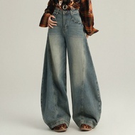 Jies High Waist Retro Scimitar Wide Leg Jeans - Blue P096