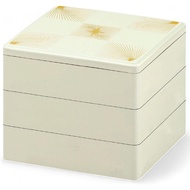 【Direct from Japan】J-kitchens Heavy Box, 3 Tiers, 5.5 Inches, Color White Matsuba Checker, 6.6 x 6.6