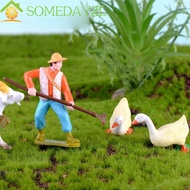 SOMEDAYMX Figurines Horse Goat Farmland Worker Animal Model Home Decor DIY Accessories Fairy Garden Ornaments