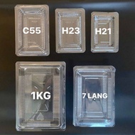 100 disposable plastic boxes H21 H23 C55 7 ounces 1kg and cake boxes H04 H05 H07 H53