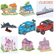 CLEOES 3D Castle Airplane Assembly Model, Building Model 3d Puzzles, Educational Toys Cardboard Airp