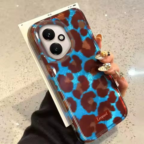 Blue Smudge Leopard Print Phone Case for Honor 400 200 Smart Pro Magic7 6 70 Lite X9a X9c X9b X8b X8