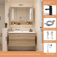 Bathroom storage cabinet bathroom sink set including smart mirror