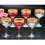 GIFT PACK 6 PC GOLD RIM GOBLET SET
