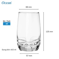 [Money back guarantee if broken] Set of 6 Ocean Charisma Hiball Glass Cups 415ml - Genuine