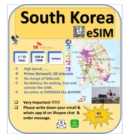 eSIM South Korea SIM (Seoul, Incheon, Busan, iksan, Jeju) SK telecom,  4G High Speed, Hotspot, Deliv