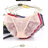 Ready Stock 🎉🇲🇾性感蕾丝女士内裤纯棉内档透气低腰内裤女火辣性感三角裤头内裤
