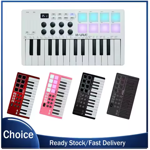 MIDI Keyboard Controller Beat Maker Machine Rechargeable 25 Keys MIDI Keyboard Arranging Strike Pad 