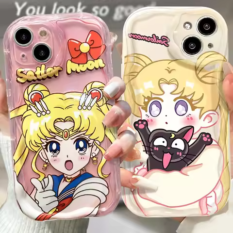 S-Sailors M-Moons Wave Case for Samsung Galaxy S24 S23 S22 S21 Ultra Plus S20 FE A73 5G A72 A71 A54 