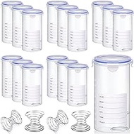 Skylety 16 Sets Plastic Paint Containers with Lids Airtight Paint Container with Stainless Steel Mixing Ball Touch up Paint Cups Paint Storage Containers Paint Container for Repainting Paint, 1500 ml