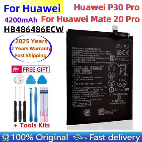 2025 100% Original High Quality 4200mAh HB486486ECW Mobile Phone Battery For Huawei P30 Pro Mate20 P